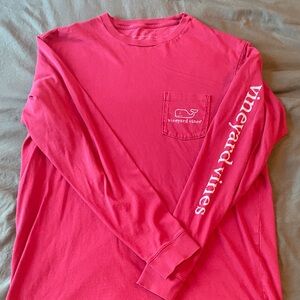 Vineyard Vines Men's Vibrant Red Long Sleeve Tee